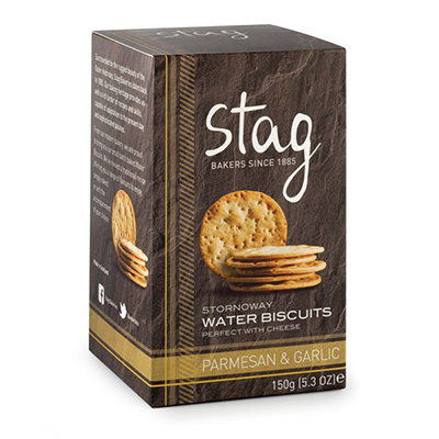 Stag Parmesan & Garlic Water Biscuits 12x150g