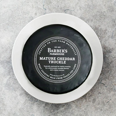 Barbers Farmhouse CheddarTruckles Waxed 4x900g Pre Orde