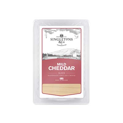 Sliced Singletons Mild White Cheddar 10x150g